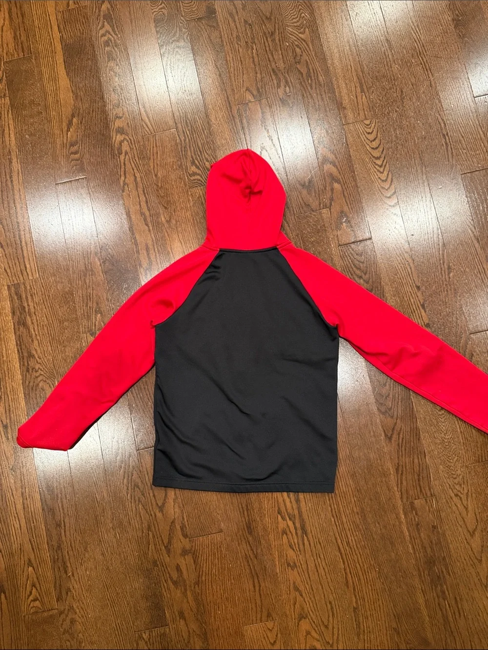 Nike Red and Black Jordan Hooded Hybrid Puffer Jacket